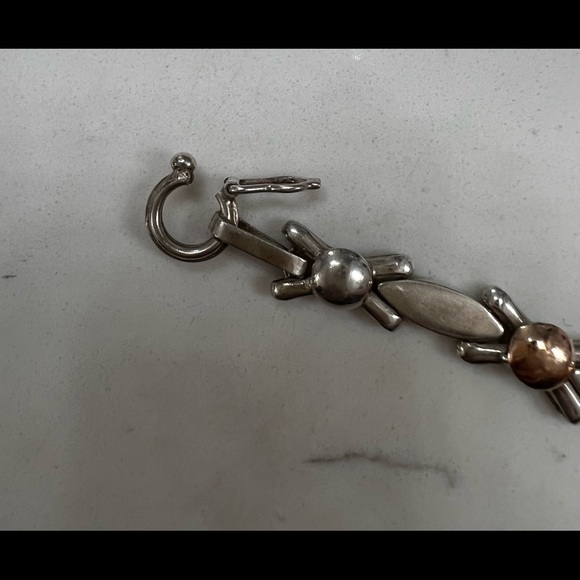 18K Rose Gold and 950 Sterling Silver Bracelet - Picture 6 of 7